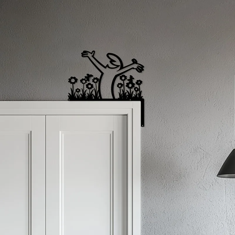 خط تجريدي لزاوية الباب الحديدي، تصميم مجوف للديكور، قوي ومتين لتغطية عيوب غطاء ديكور المنزل #4