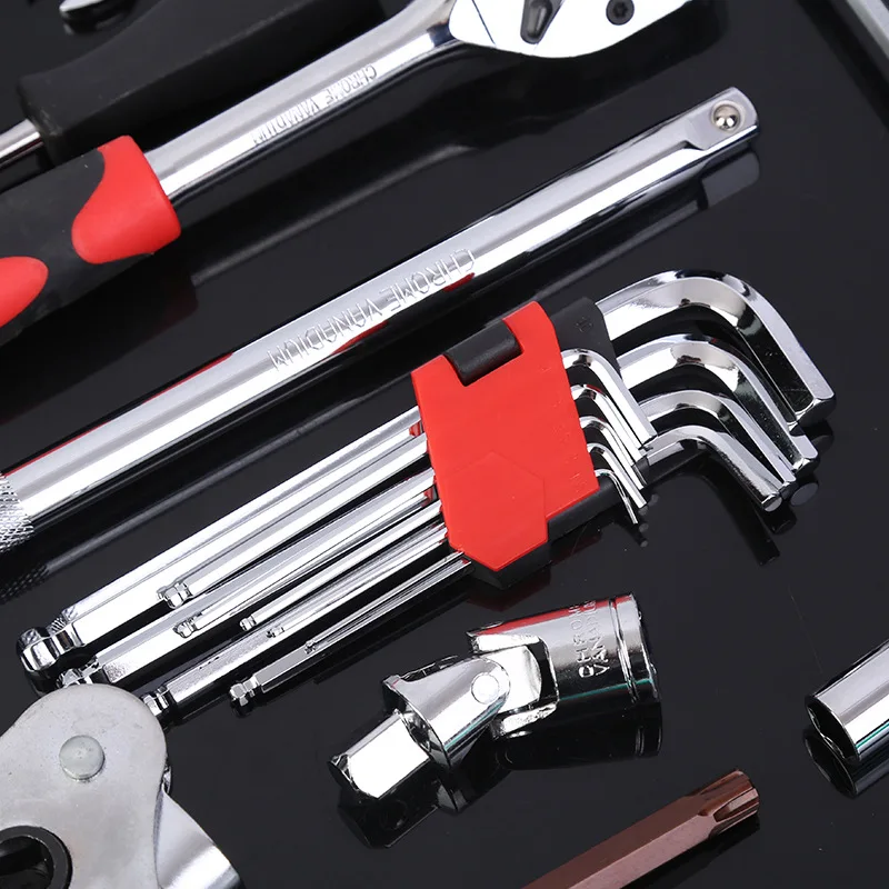 121 Piece 1/2,3/8,1/4 Inch Drive Metric Torque Mechanic Tool Kit Ratchet Universal Socket Wrench Set With Hex Key Set