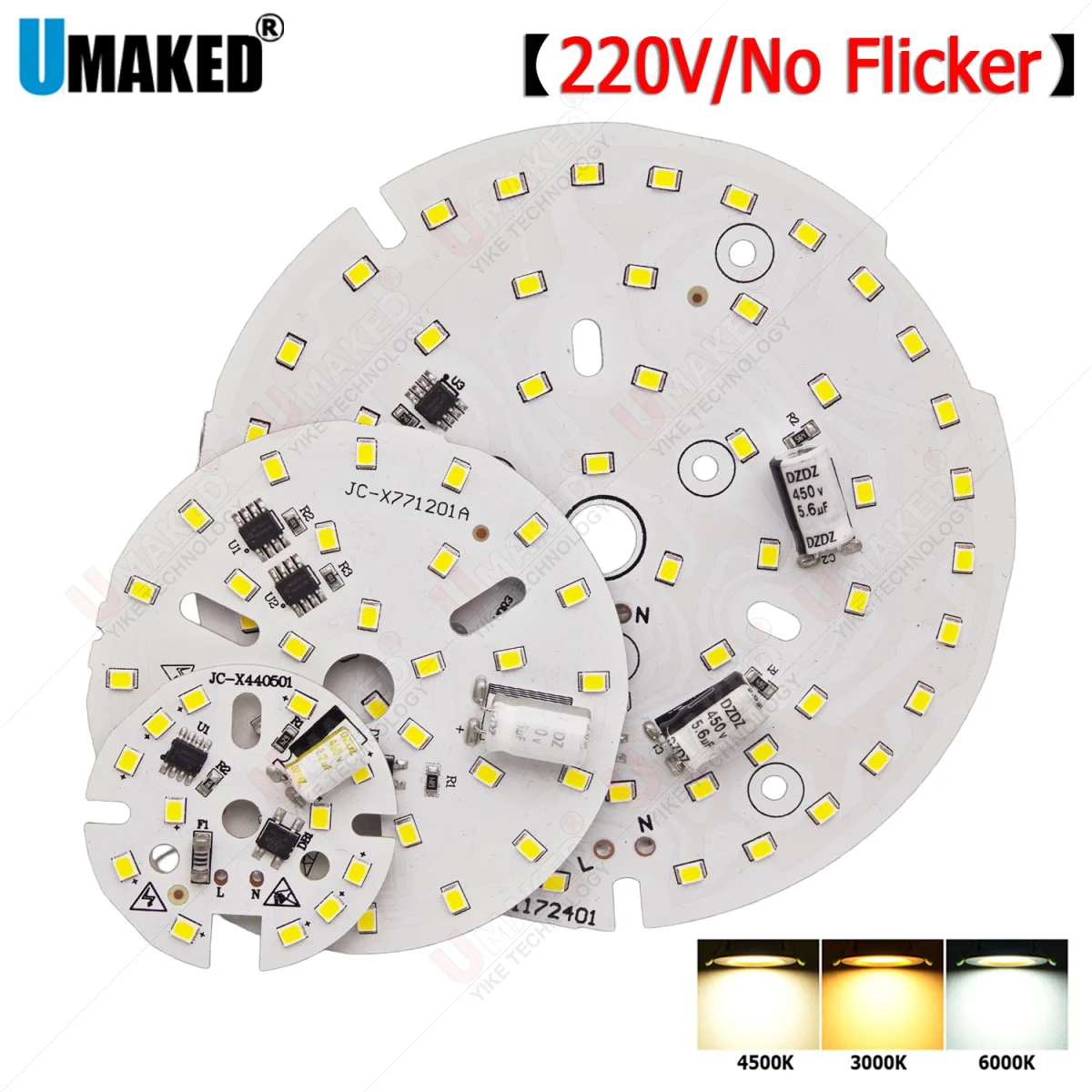 

4 шт. 220В светодиодные модули без мерцания, 5-24Вт, без драйвера, алюминиевая плата PCB с чипом 2835 для самостоятельной сборки трековых потолочных светильников