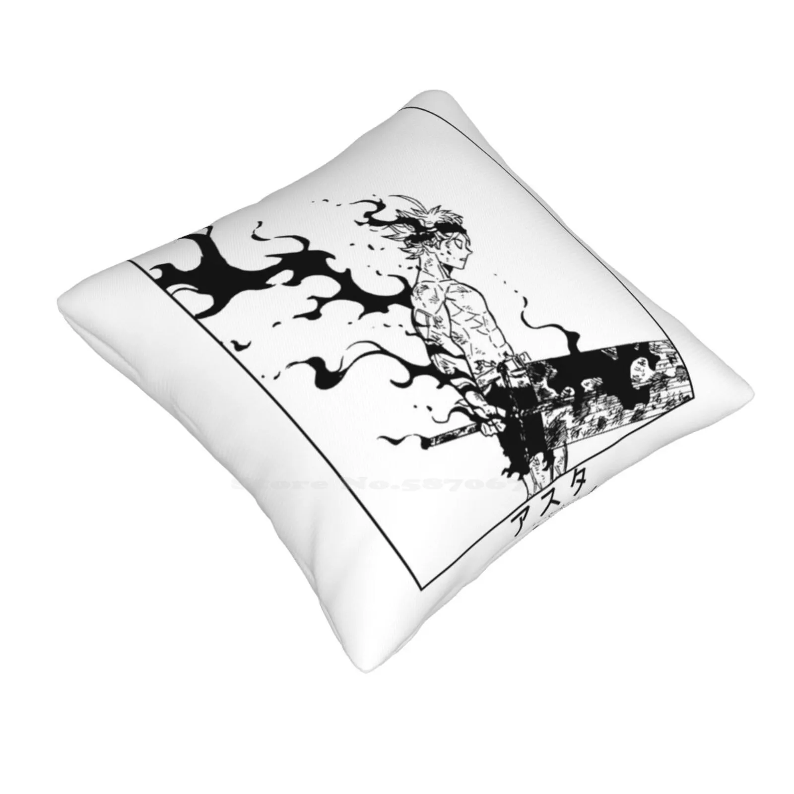 Asta Demon Form Black Clover Home Sofa Car Waist Throw Pillowcase Asta Black Clover Minimalist Bulls Guild Anime Comic Brown