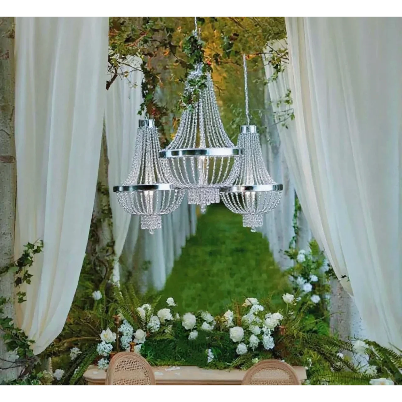 

New Luxury Wedding Chandelier Decoration, Wedding Centerpiece Display, Birthday Party Stage Ceiling Crystal Hanging Props Decor