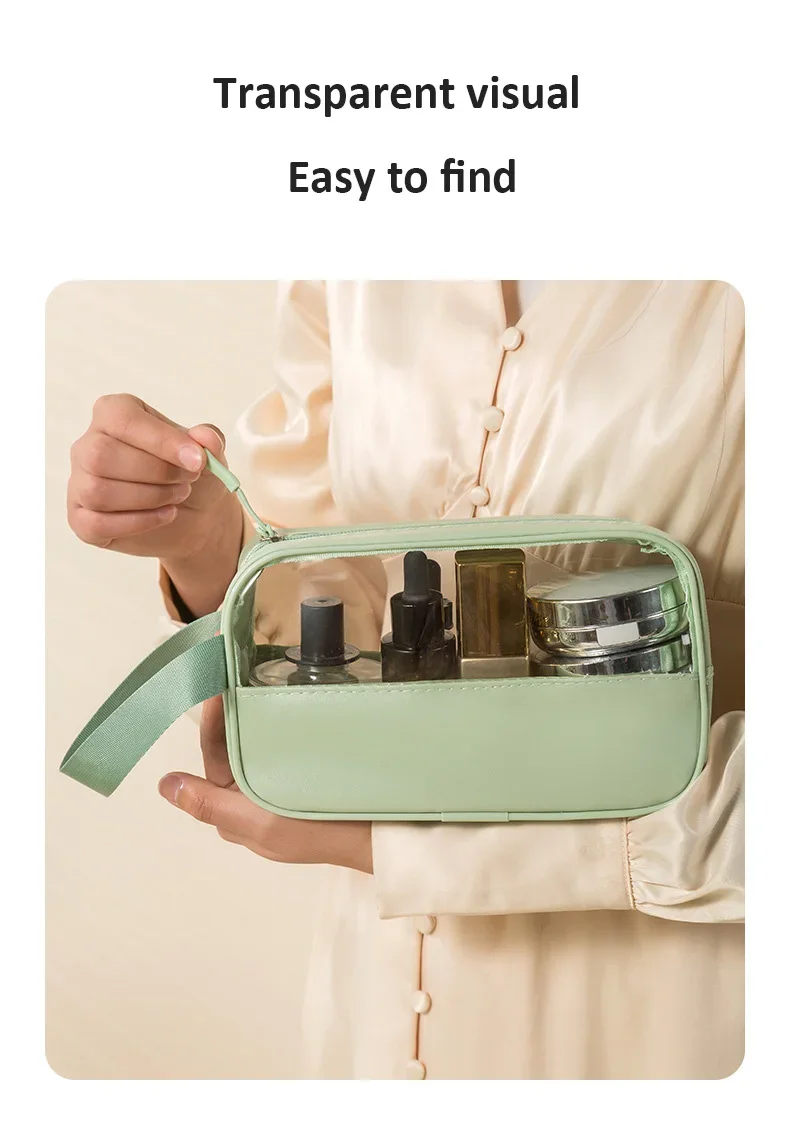 Kulturtasche für Damen und Herren, durchscheinender, wasserdichter Kosmetik-Reise-Organizer für Accessoires und Toilettenartikel – Detail 5