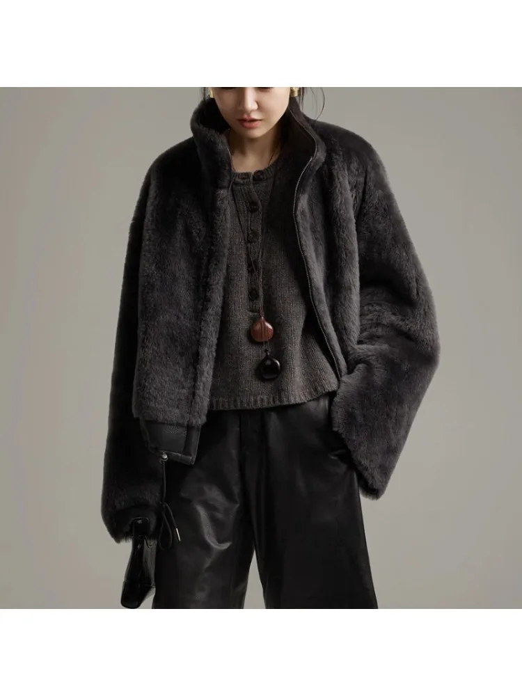 AYUNSUE Natürliche Schaffell Pelzmantel Frauen Stehen Kragen Echt Leder Jacke Winter Jacken Luxus Kleidung Weibliche caiба Ж Espero
