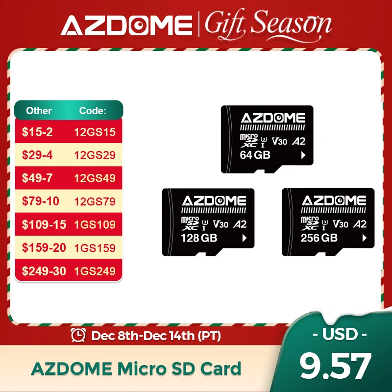 yZ[zAZDOME Micro SDJ[h microSDXC[J[h AZDOME M550 GS63H Pro PG17-4K GS63Pro hCuR[_[ tHD & 4K UHDAU3AA2AV30Ή