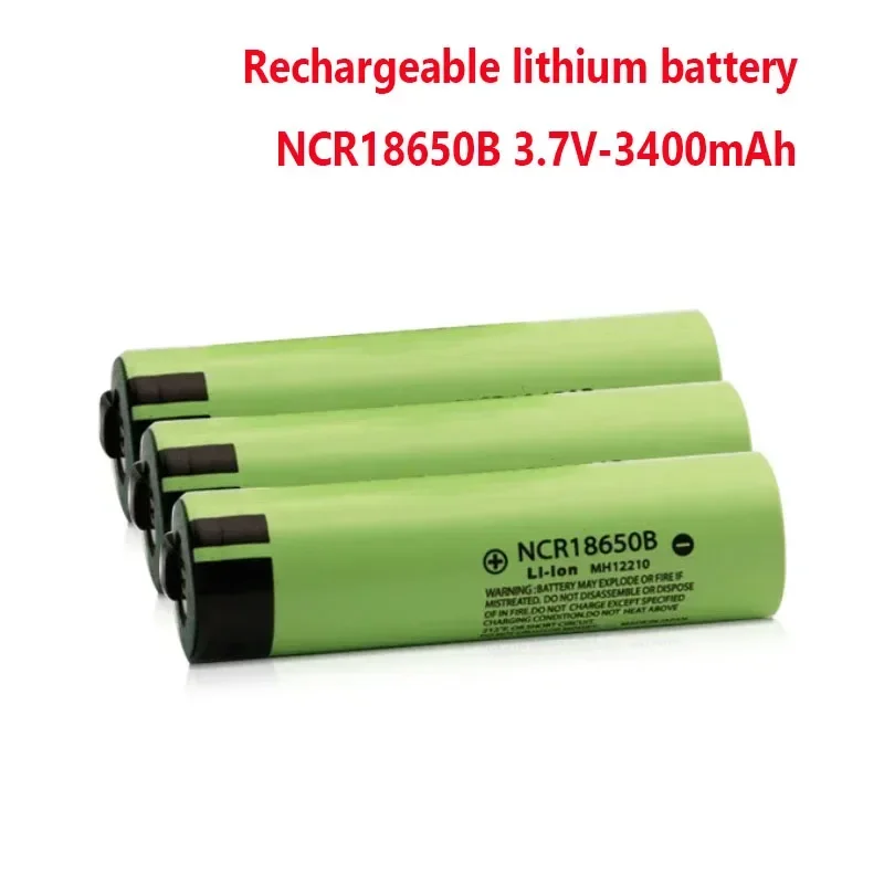 High Capacity NCR 18650B 3.7V 3400mAh 18650 Flat Head High Current Rechargeable Lithium Battery+DIY Nickel Shipment