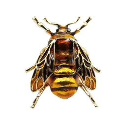 Insect Bumble Bee For Women Kids Girls Jewelry Gold Color Yellow Green Enamel Brooches