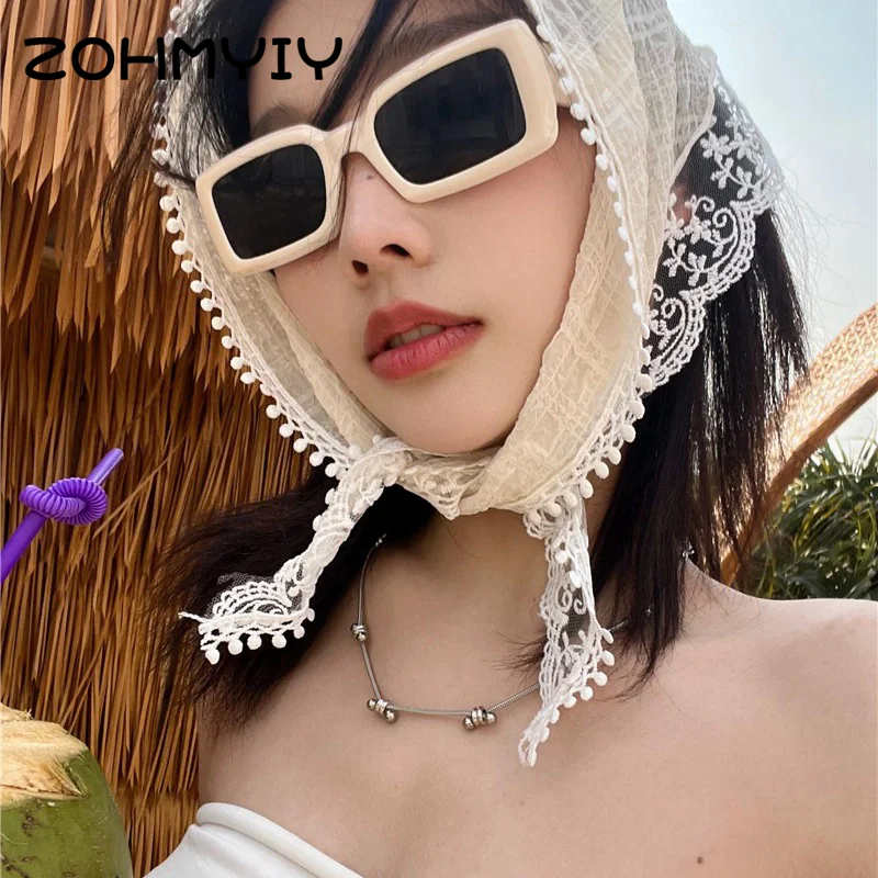 קוריאני s שיער תחרה צעיף נשים משולש שיער רצועת שיער תיק headscarf כובע נסיעות צילום ראש