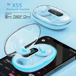 NEW X55 Invisible Sleep Wireless Earphone IPX5 Waterproof Headphones Mini Sport Game Bluetooth Stereo HIFI Music Headset Earbuds