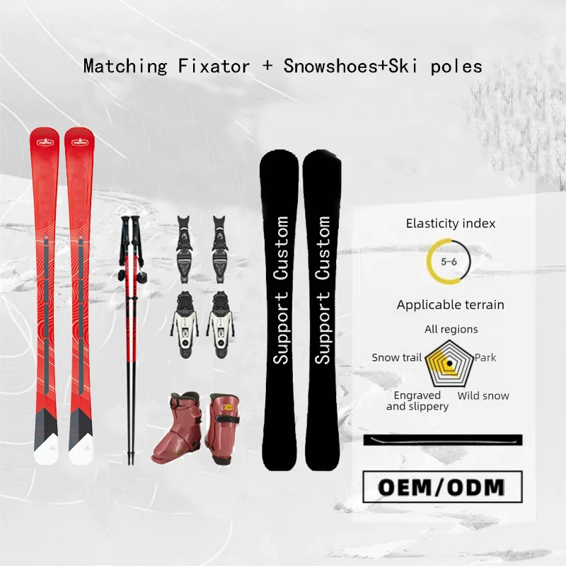 Exclusive China Factory Custom Adult Poplar Wood Core Piste Ski High Performance Snowboards Skis Equipment for Resort Skiing