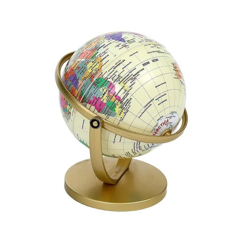 10.6cm/14.2cm/20cm Modern Minimalist Metal Bracket Globe Creative Retro Office Desk Wine Cabinet Decoration Home Furnishings