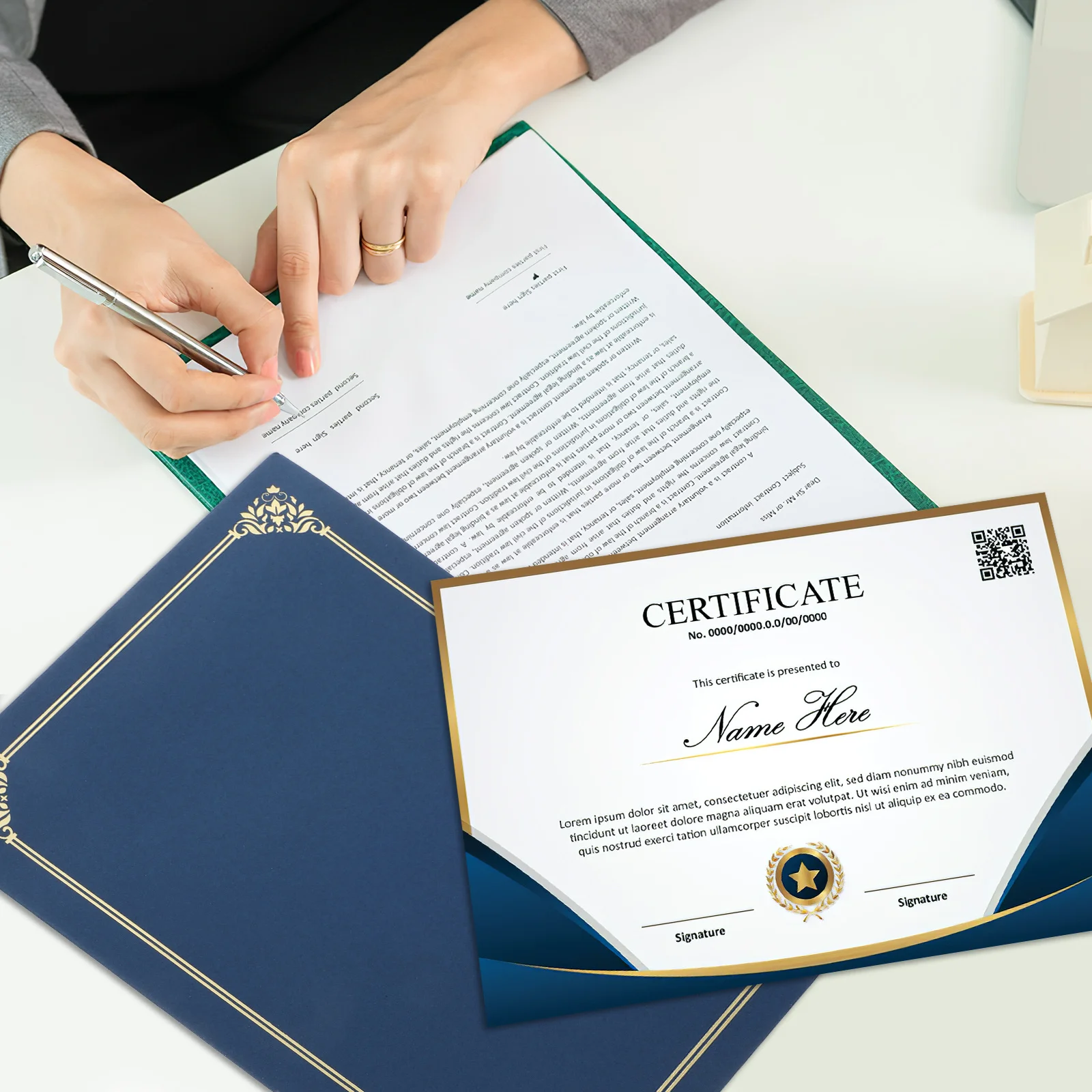

10Pcs Certificate Protective Covers Paper Holders for Diplomas Awards Graduation Documents Presentation Certificate Folder