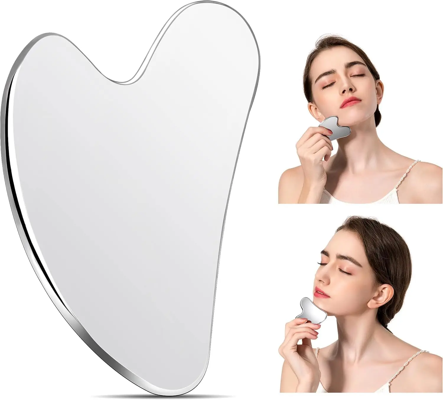1PC Stainless Steel Gua Sha Facial Tools Tighten Skin Massage Guasha Beauty Tool Metal Guasha Tool for Face Face Massager Tool