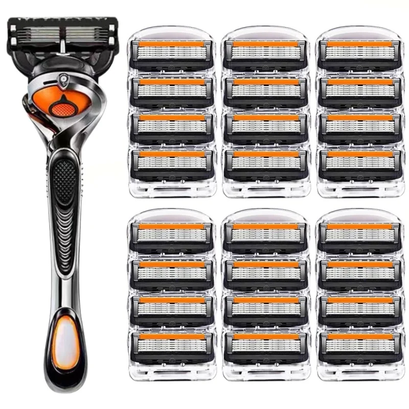 5 layer Manual Razor for Men – Ultra-Thin Sharp Blades for Smooth Shaving, Classic Retro Design, Durable & Gentle on Skin
