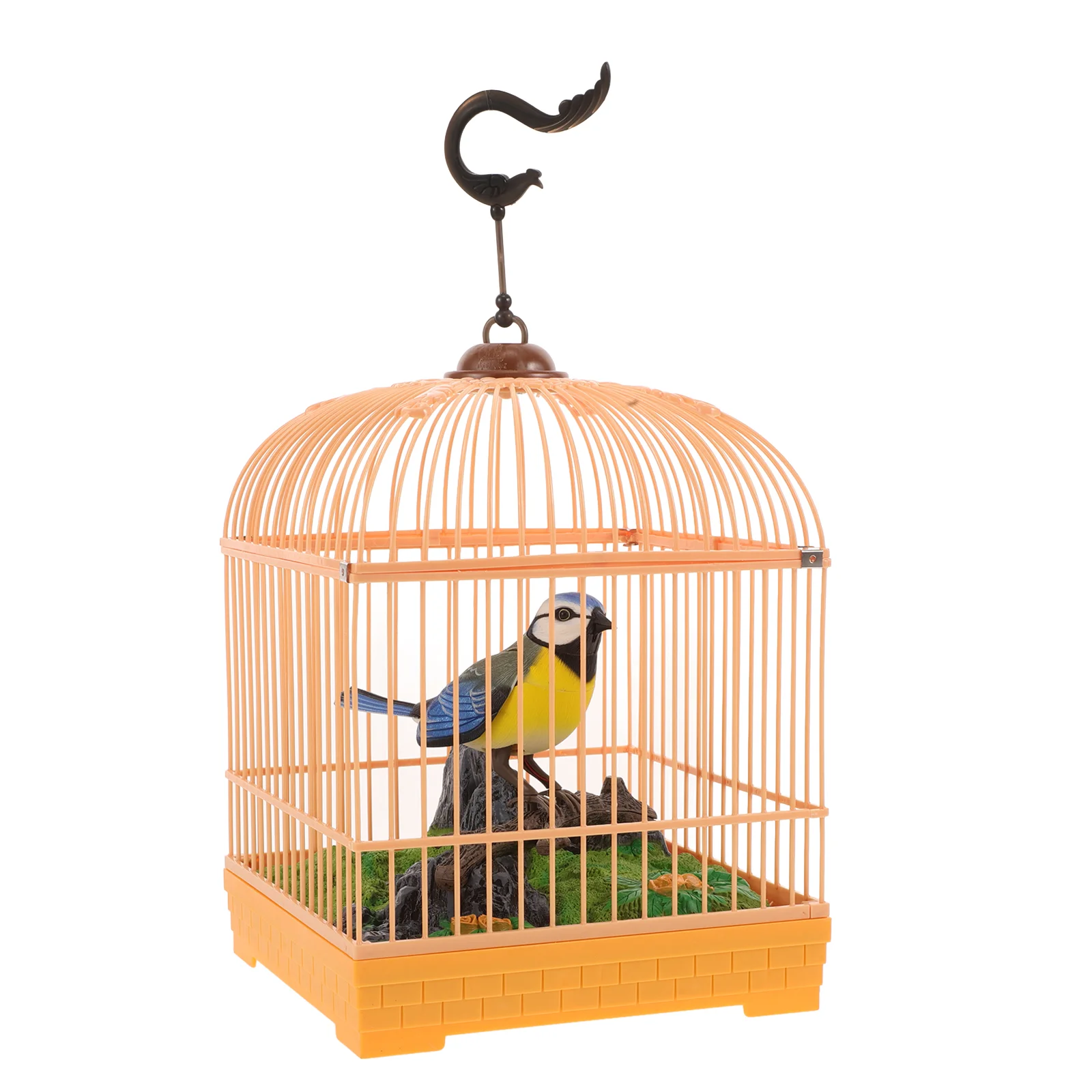 Tots Toys Voice Control Birdcage Induction Birds Realistic Singing Sound Decorate Activated Electric Parrot Decoration