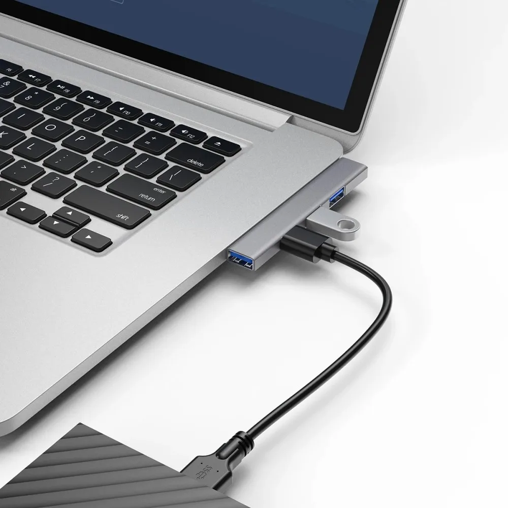 KEBIDUMEI USB Hub 4 Ports USB Type C to USB 3.0 Hub 5Gbps Transfer OTG Adapter Splitter for PC Laptop MacBook Pro USB C Hub