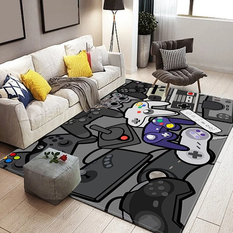 Gamer Controller Area Rug Anti-Slip Floor Mat Door  Home Running  Bedroom Indoor Outdoor Kids Play  Alfombra