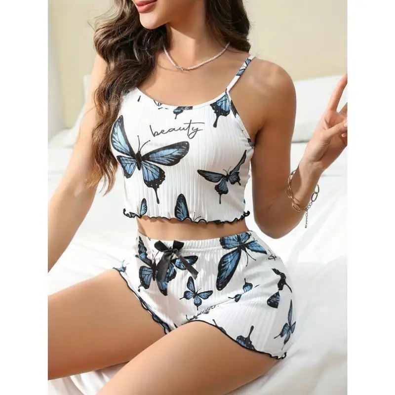 

Cross-Border New Print Women's Home Clothes Seven-Sve Casual Sports Suit Comfortable Soft Fabric Women's Faion