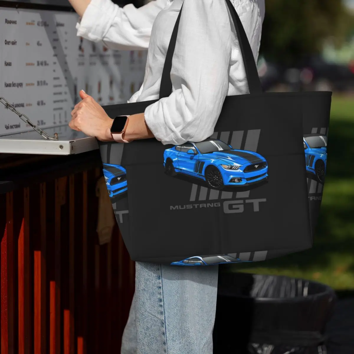 

Mustang Gt Beach Tote Bag Sport Gym Yoga Duffle Large Tote Bag Women Travel Bag Fitness bag