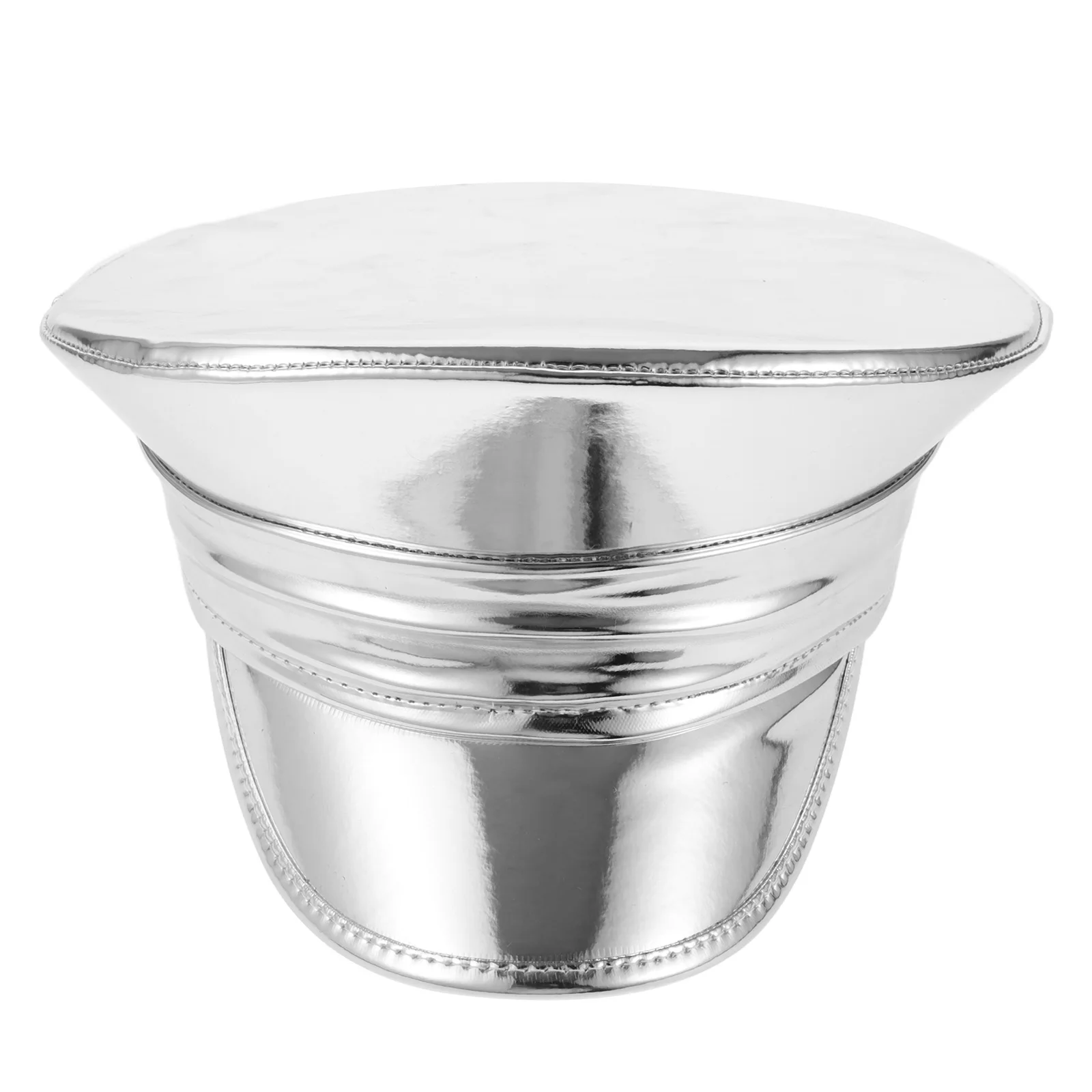 

Shiny Pu Beret Hats For Women Elegant Sailor Style Nautical Fashion Party Performance Costume Beach Headwear Accessories