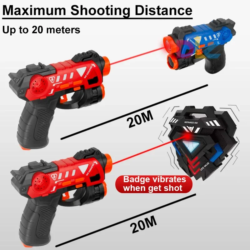 Children Infrared Battle Game Set Electric Toy Guns Laser Tag Gun Weapon with Target Kids Laser Strike Pistol for Boys Outdoor