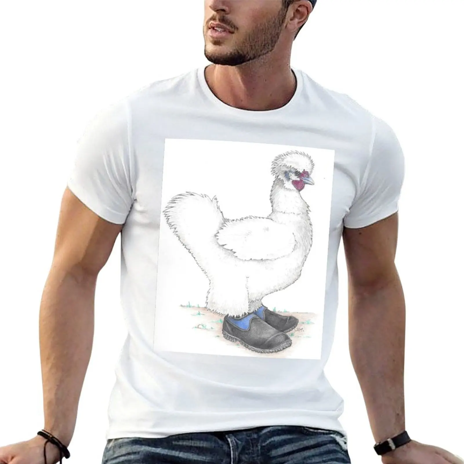 

Silkie in muck boots T-Shirt t shirts with prints t shirts for man pack cotton T-Shirt
