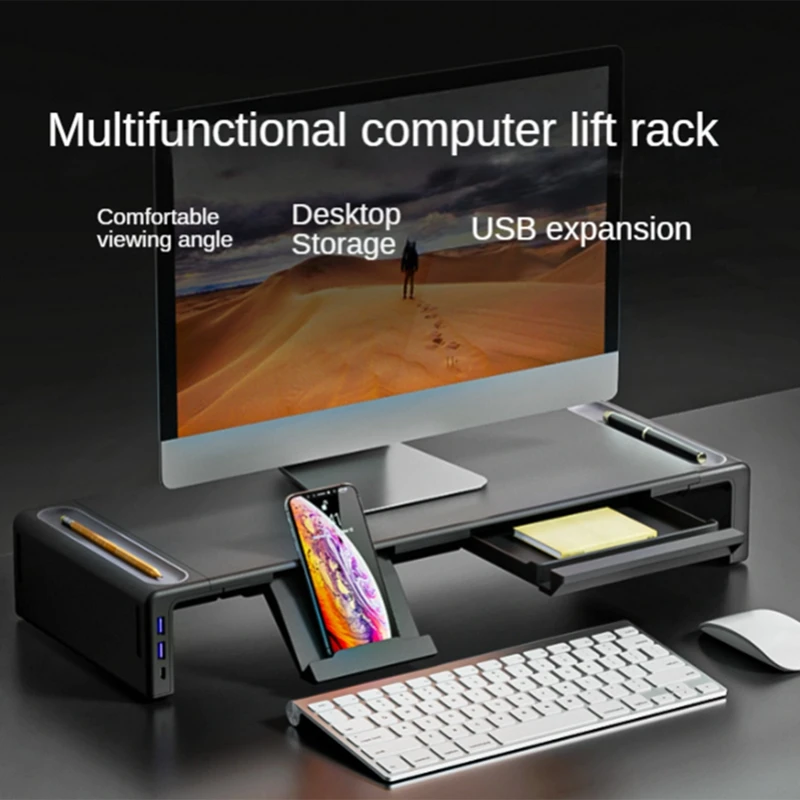 

Monitor Increases Elevated USB Expansion And Folding Computer Desktop Storage Desktop Increase Base Bracket Organizer