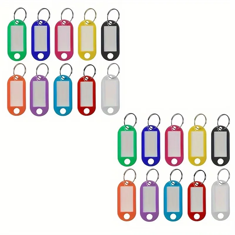 14 pcs Travel Bag Tags with Blank Writable Surface, ideal for Hotel Room Number Tags and Office Item Labeling