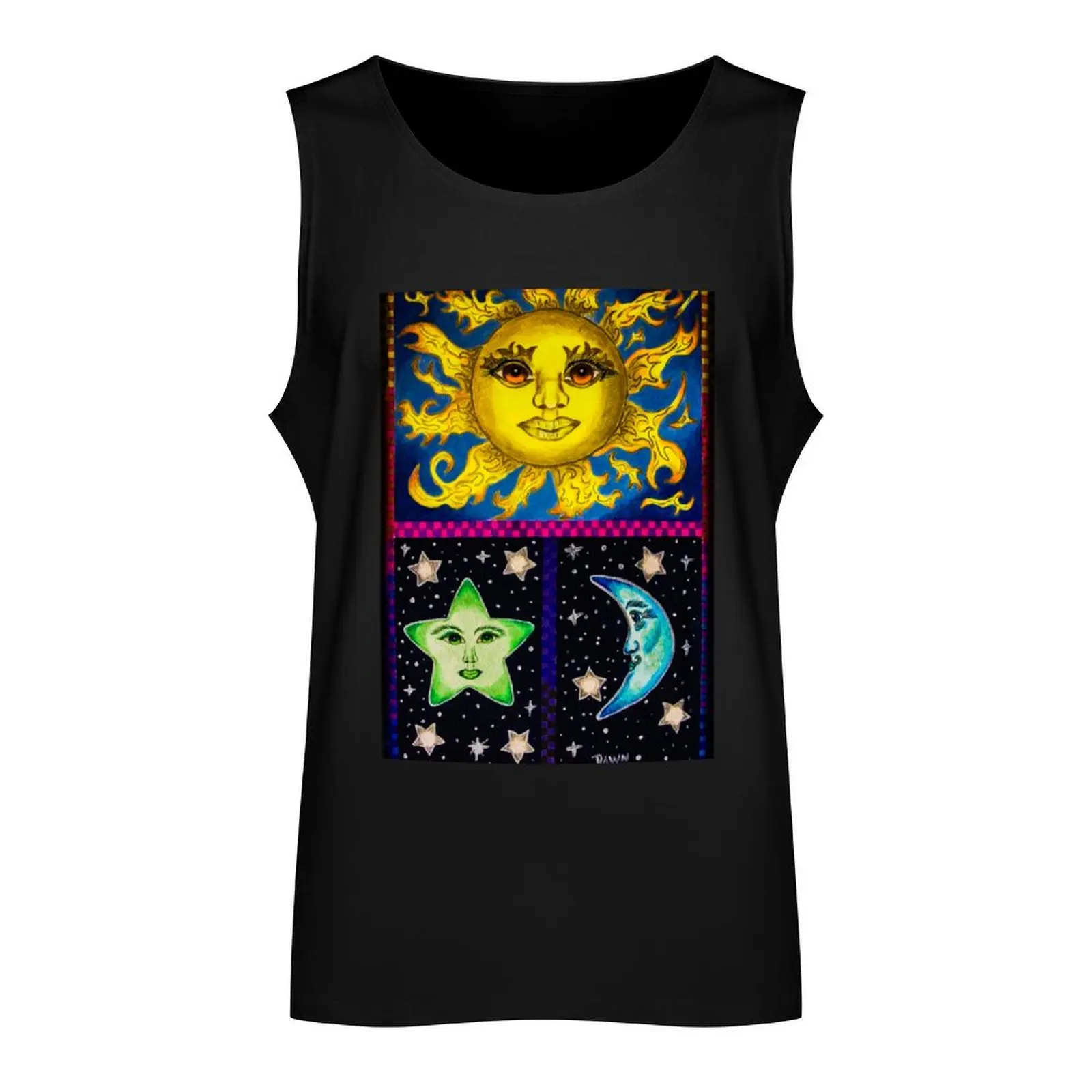 Celestial Skies Tank Top t-shirts for men Men's sleeveless t-shirt Sleeveless men gym top