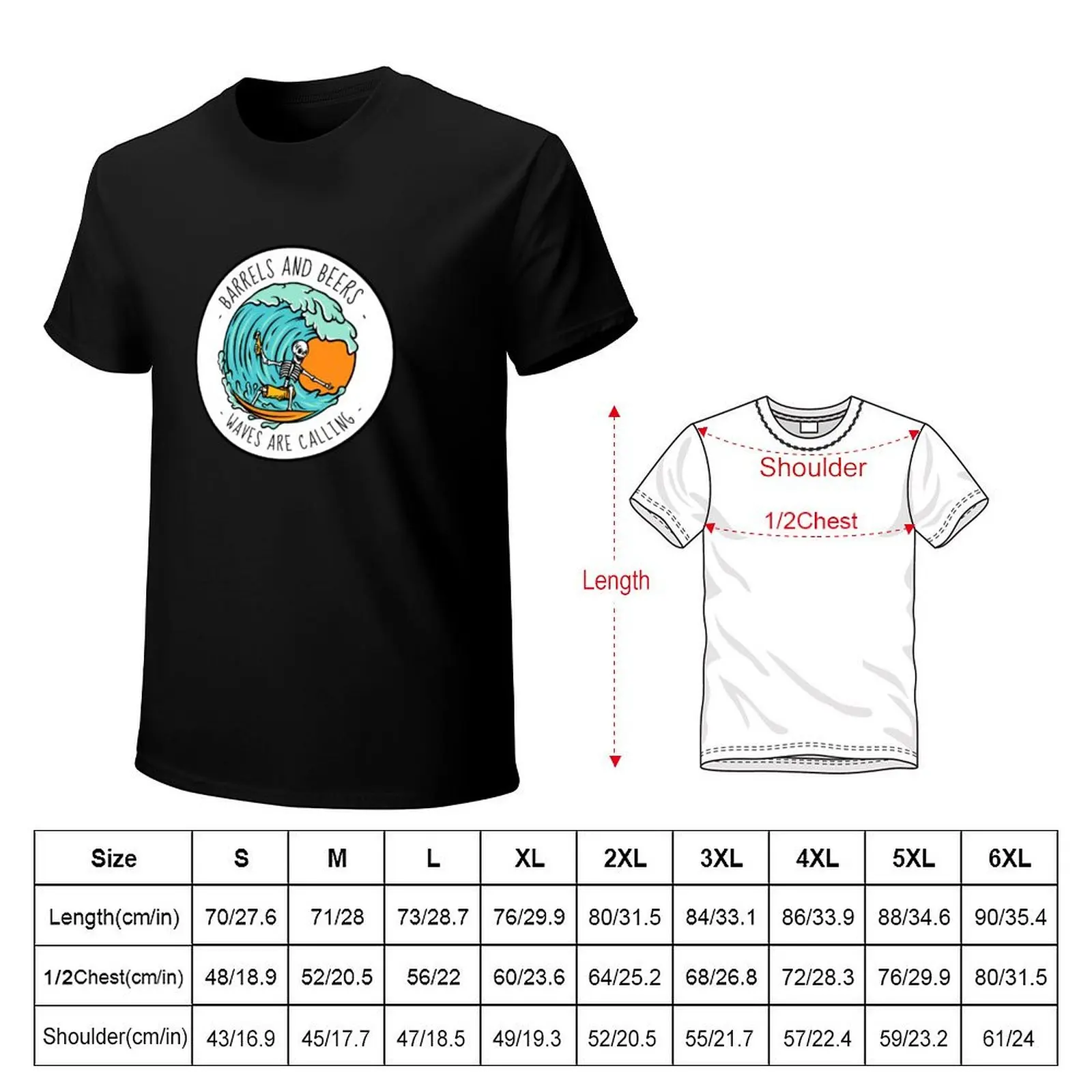 Barrels and Beers the Waves are Calling T-Shirt graphic shirts graphics anime t shirts men t shirts high quality