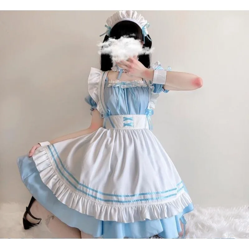 خادمة يابانية تأثيري الحلو لوليتا فستان جميل فتاة طالب موحدة لطيف القط مقهى الأميرة فساتين النساء Harajuku Kawaii الزي