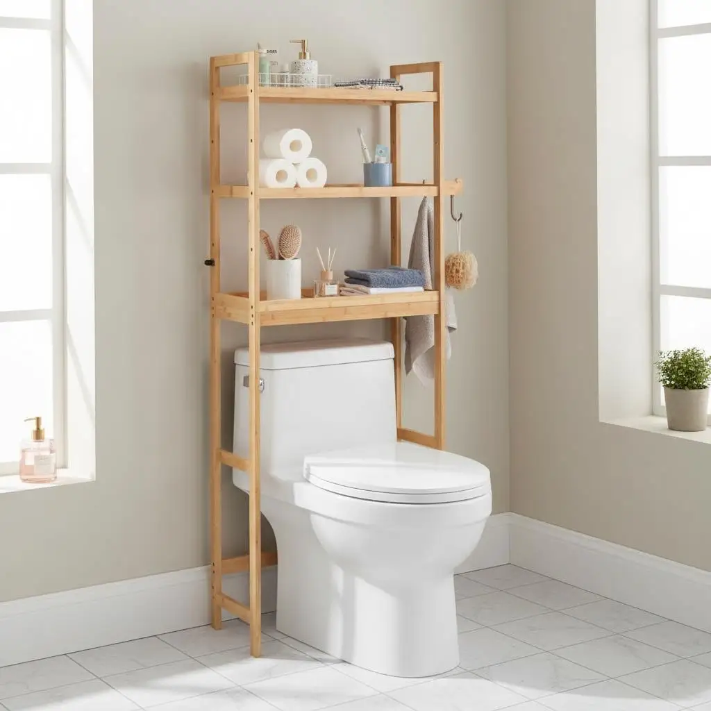 

Трехуровневый шкаф для ванной комнаты: компактное решение для хранения в туалете, общежитии, прачечной. Экономия пространства, прочная металлическая конструкция.