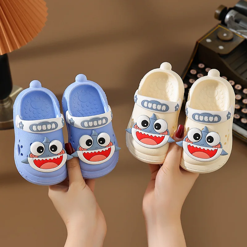 Children\'s Slippers Shark Summer Shoes Two-Styles Wear Baby Beach Bathroom Toddler Boys Girls Anti-slip Newborn Infant Sandals