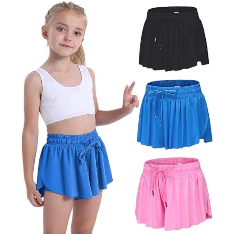 Flowy Shorts for Teen Girls Women Athletic Gym Running Biker Tennis Shorts Skort Preppy Youth Spandex Lounge Yoga Summer Skirts