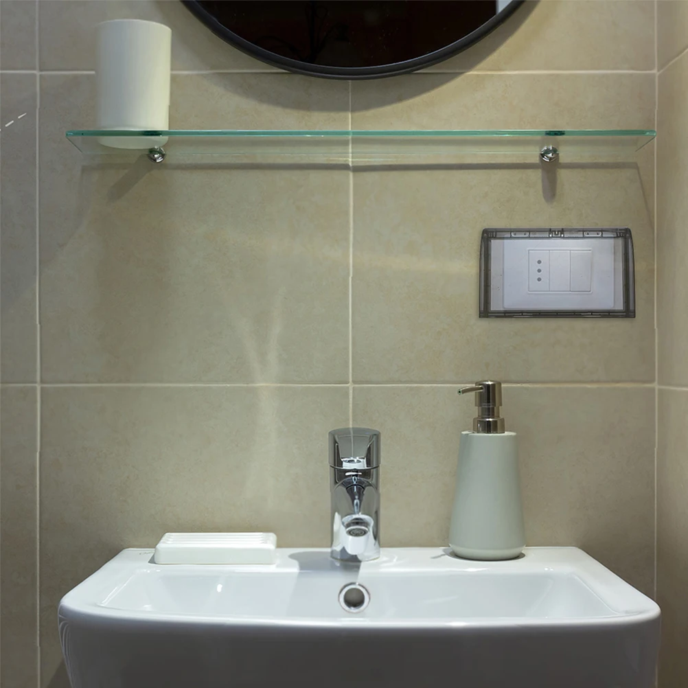 Double 86 Type Waterproof Acrylic Bathroom Switch Socket Protector Weatherproof Guard Adhesive Design
