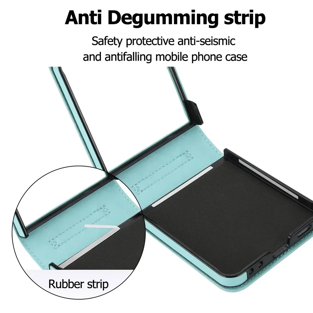 For Samsung Galaxy Z Flip 7 6 5 4 3 5G Case Luxury Leather Skin-Friendly Crossbody Lanyard Card Bag Shockproof Protection Cover