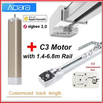 Trilho de cortina elétrico inteligente Aqara incluído motor C3 Zigbee 3.0 Super silencioso conjunto de trilho de cortina personalizado privado sistema de controle