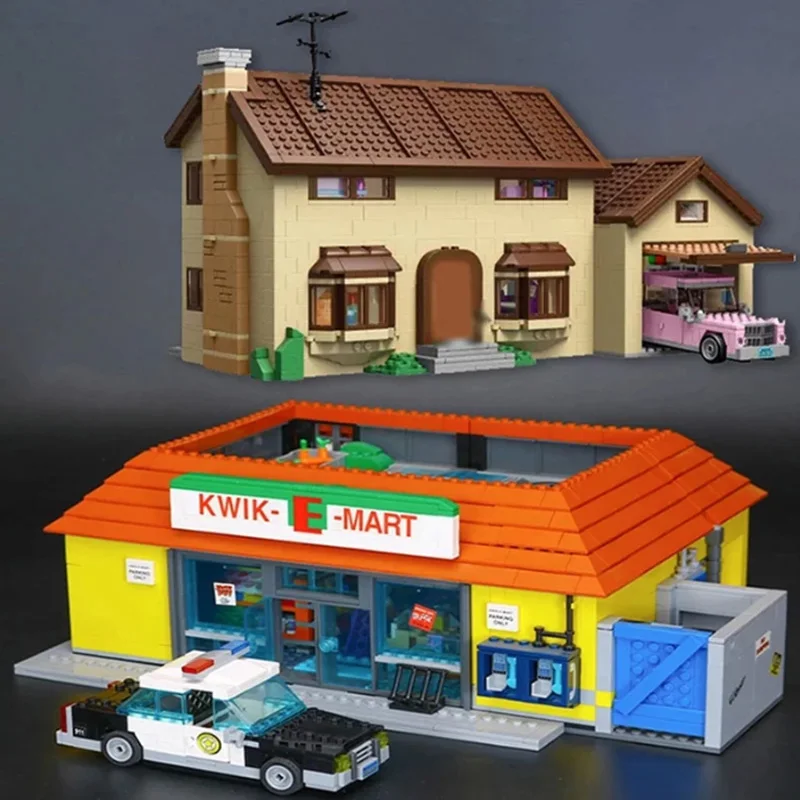 Bloques de construcción para niños, juguete de ladrillos para armar supermercado y casa de Los Simpsons, ideal para regalo de cumpleaños y Navidad, códigos 16004, 16005, 71016 y 71006