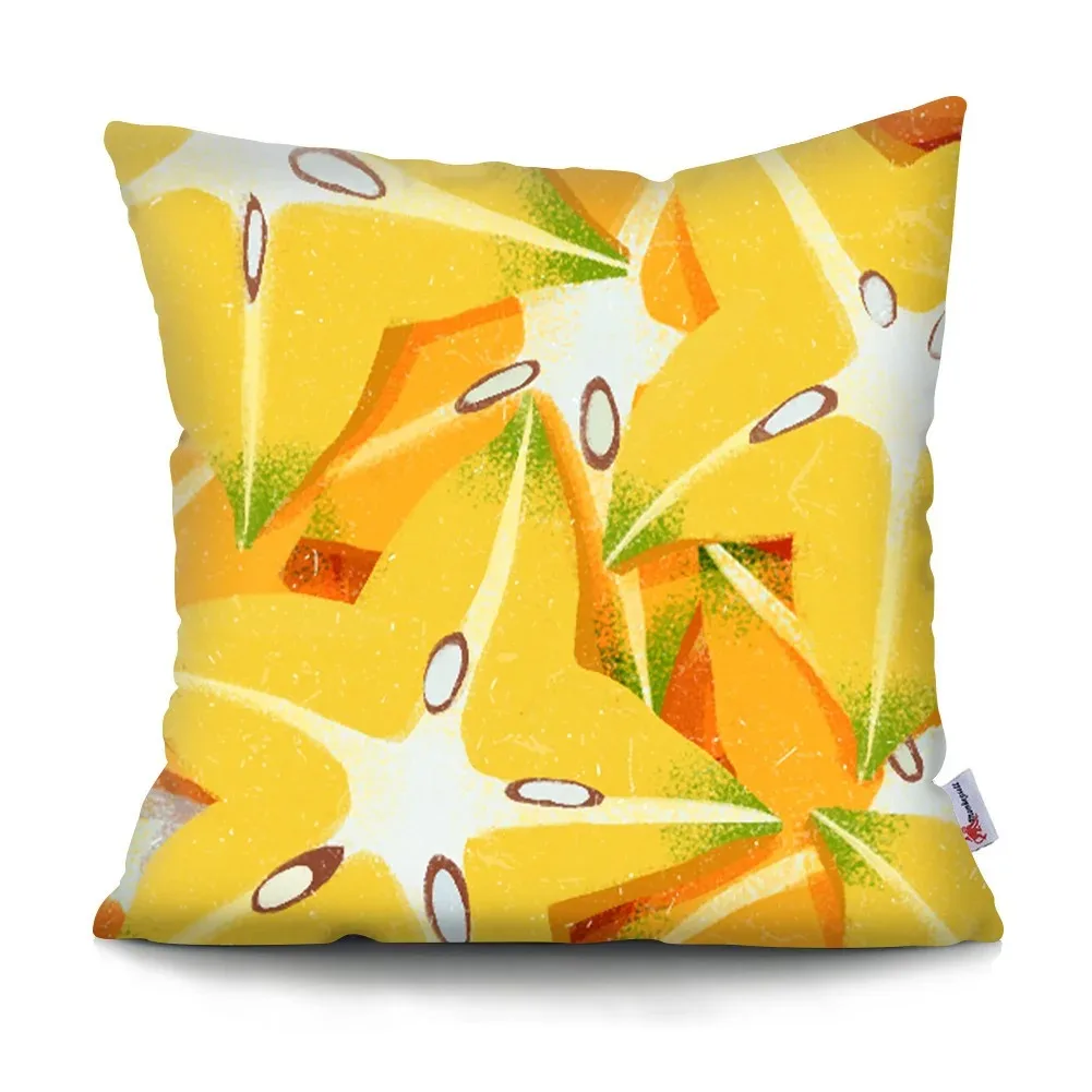 Home Living Room Sofa Plant Fruit Print Pattern Cushion Cover Bedroom Decorative Waist Pillow Cover