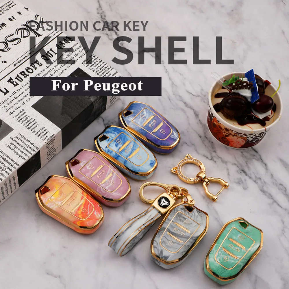 peugeot 3008 스마트키 케이스 부드러운 TPU 자동차 키 케이스 풀 커버, 푸조 2008 3008 4008 5008 308 408 508, 시트로엥 C4 C4L C6 C3-XR 스마트 자동차 액세서리