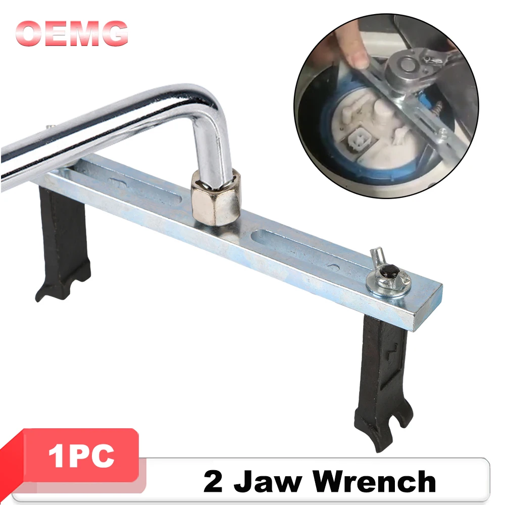 燃料ポンプ蓋タンクカバーレンチ 2 顎ユニバーサル燃料ポンプ取り外しツールロックリングスパナオートバイ分解ツール
