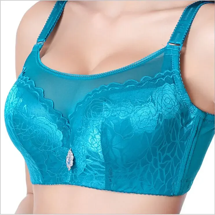 Super duży biust Pełna miseczka Push UP Seksowny biustonosz Moda Solidny rhin Ozdobny biustonosz na ramiączkach Zapięcie z tyłu Cztery biustonosze z haczykami C3311