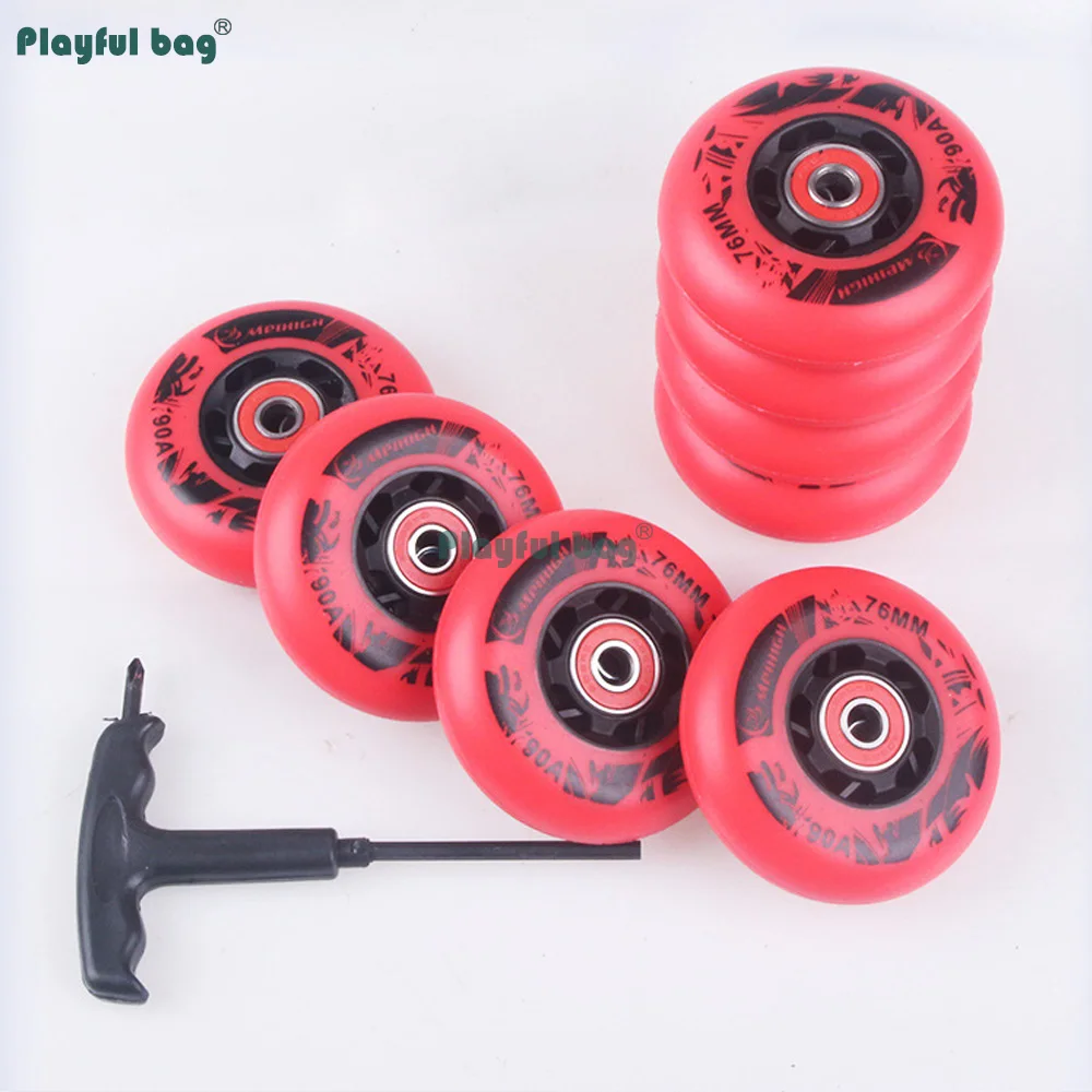 Pro 90A Inline Skate Wheels 72mm 76mm 80mm High Elasticity PU Wheels For Power Stops Adult Competition Freestyle Slides AMB318 - view 2