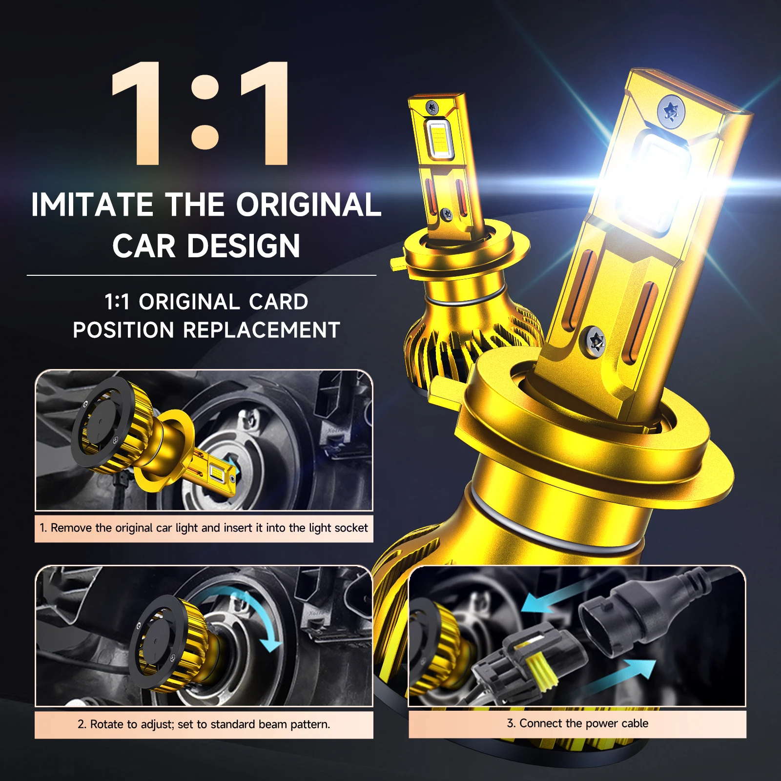 AIZLJH K5C Plus H7 Kit de faros LED Canbus 6000K 30 núcleos CSP H1 H4 H11 9005 9006 HB3 HB4 luz antiniebla 600000 LM 1300W