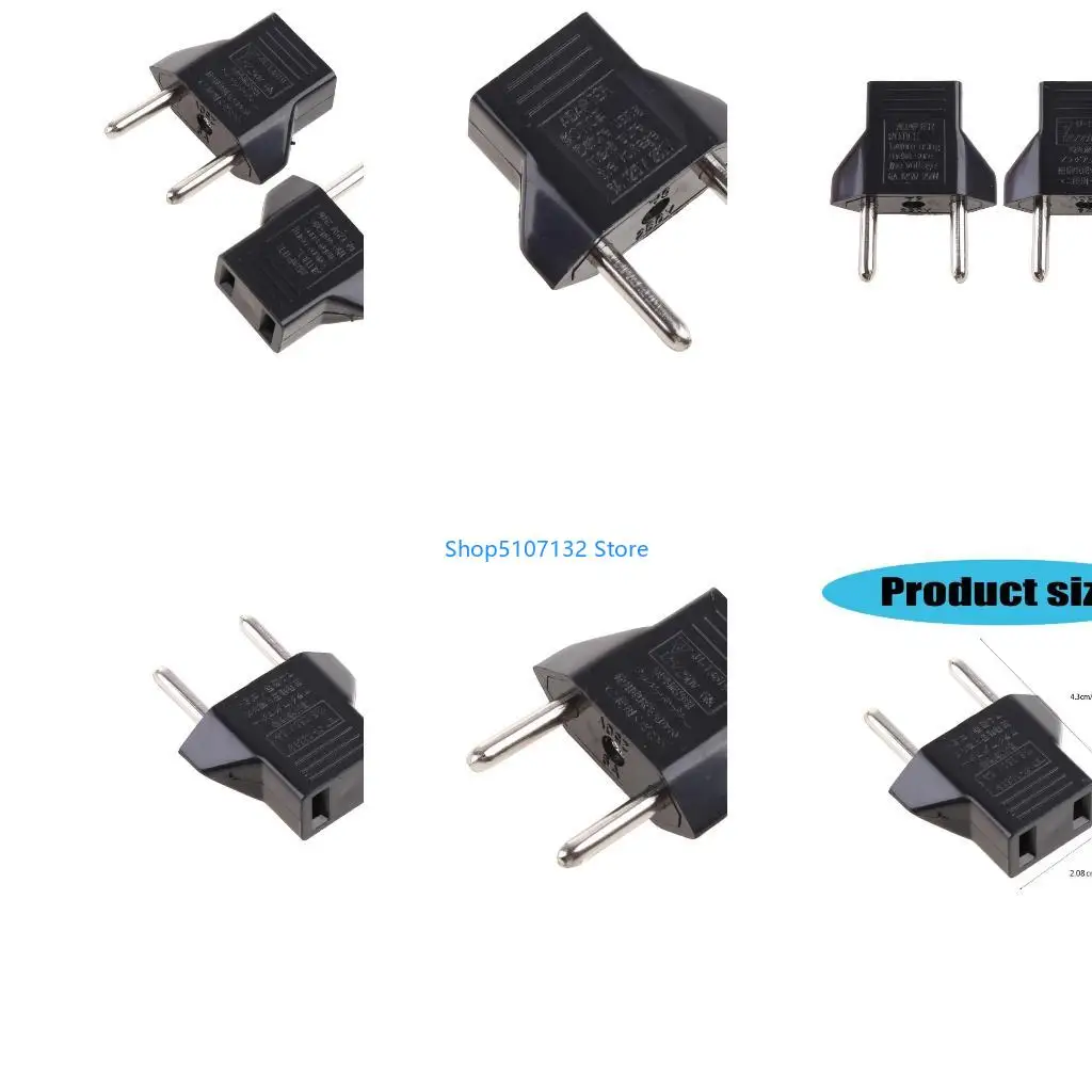 87HD EU Adapter Plug US to EU Travel Wall Electrical Power Outlet Sockets 2P