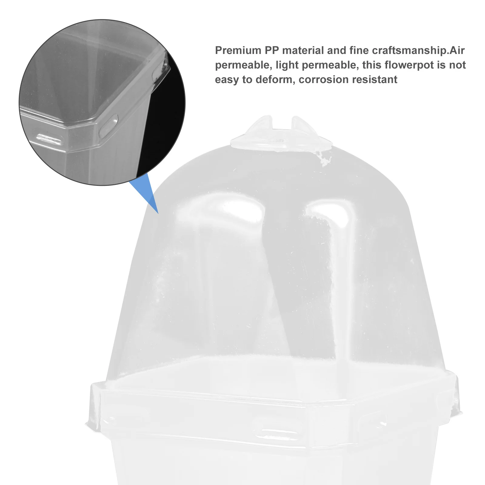 

20 set Flower Pot Lid Thicken Semi-Transparent Plastic Planter With Drainage For Nursery Garden Succulent Indoor Outdoor Use