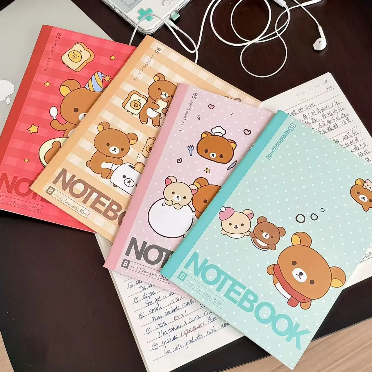 Kawaii Rilakkuma Bear Lined Notebook Cute Aesthetic Diary Planner Student School Writing Stationery Gift For Girls