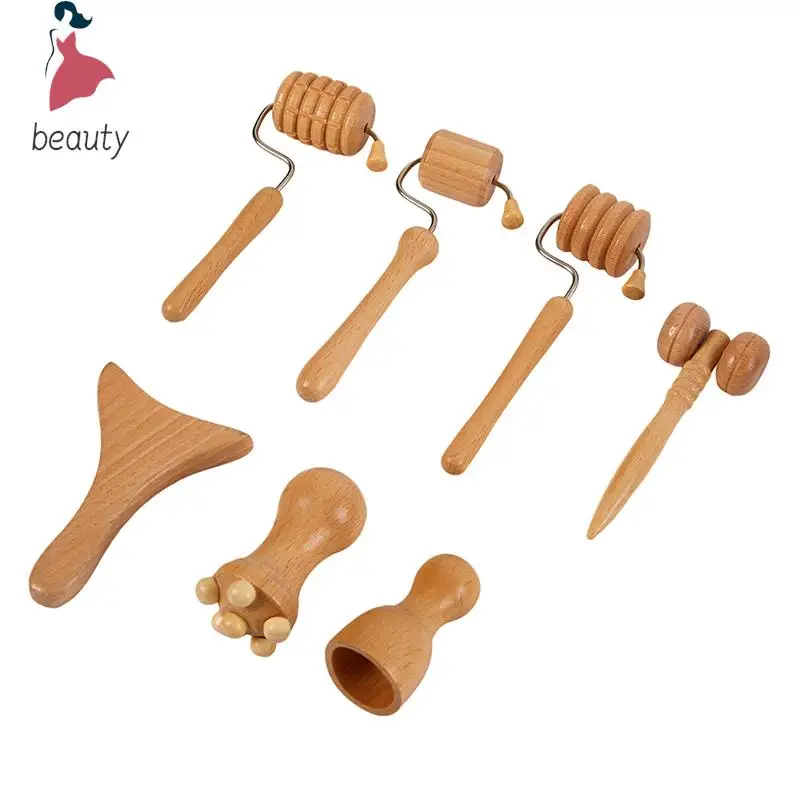 Gezicht Massageapparaten Gua Sha Tools Hout Therapie Meridiaan Massage Kit Roller Gezicht Opheffen Masajeador Maderoterapia Schraper