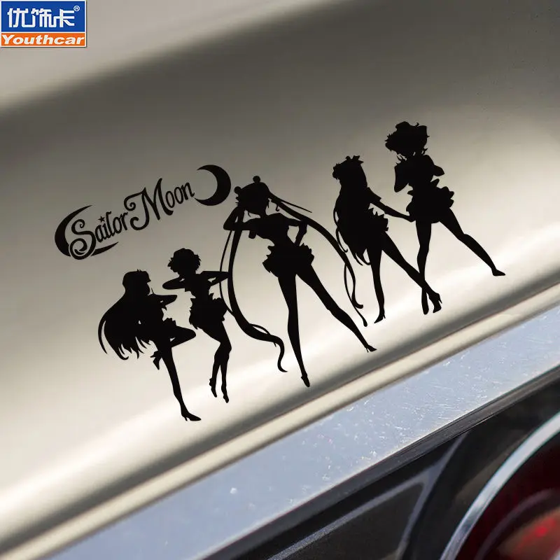 

Personalized cartoon anime two-dimensional Sailor Moon car sticker body rear window scratch decorative car sticker waterproof