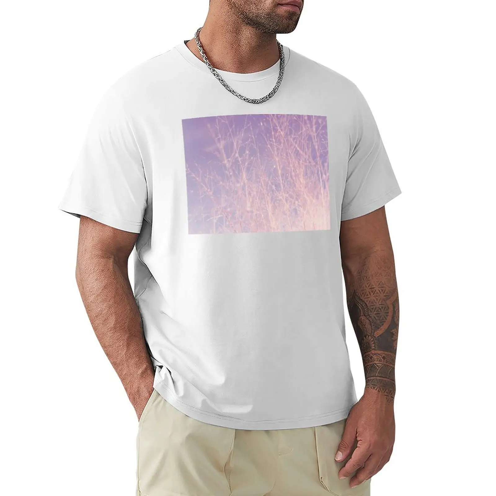 Abstract Pink Grass Field Dreamy Pink Nature T-Shirt quick-drying anime clothes shirts graphic tees plain white t shirts men