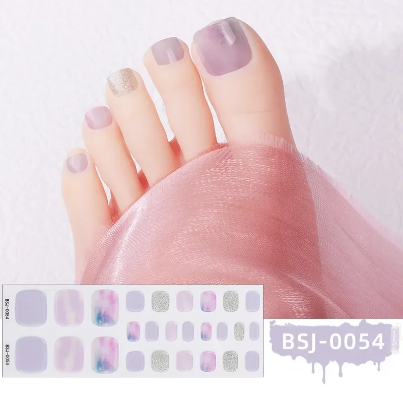 Pegatinas de Gel UV para uñas de los pies, tiras de esmalte impermeables, cubierta completa, lámpara UV, 2023